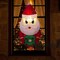 3.5ft Long Christmas Inflatable Santa w/ Wreath Broke Out from Window Yard Deco